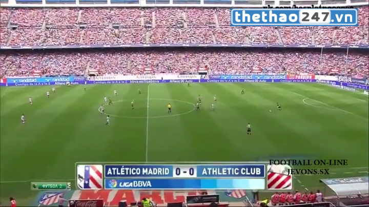 Video clip bàn thắng: Atletico Madird 0-0 Athletic Bilbao (Tây Ban Nha 2014/15)